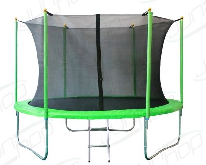 Батут JunHop 8ft (2,4 метра, зеленый) с защитной сетью и лестницей Батут JunHop 8ft (2,4 метра, зеленый) с защитной сетью и лестницей